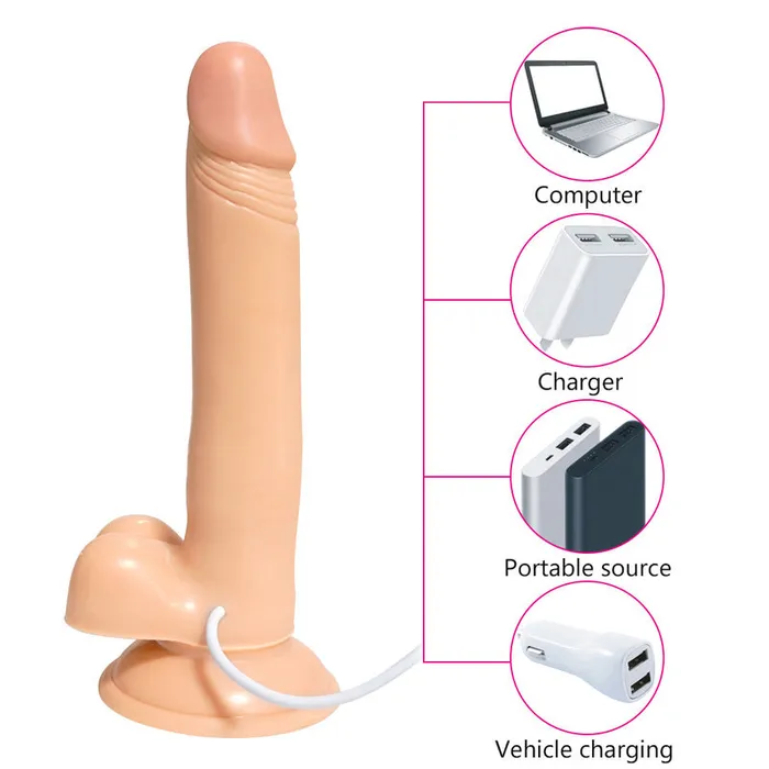 MD D32 22cm Bendable Realistic Rotating Vibrating Dildo MD Vibrators