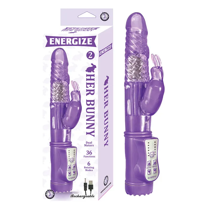 Nasstoys Vibrators Energize Her Bunny 2 Rechargeable Purple