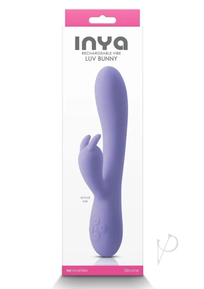 NS Novelties Vibrators Ns Novelties Inya Luv Bunny Rechargeable Silicone Rabbit Vibrator Purple
