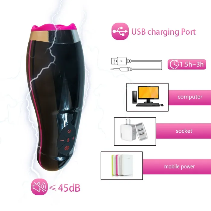 7 Clamp Modes and 7 Vibration Modes Masturbation Cup Lusty Age Male Sex Toys