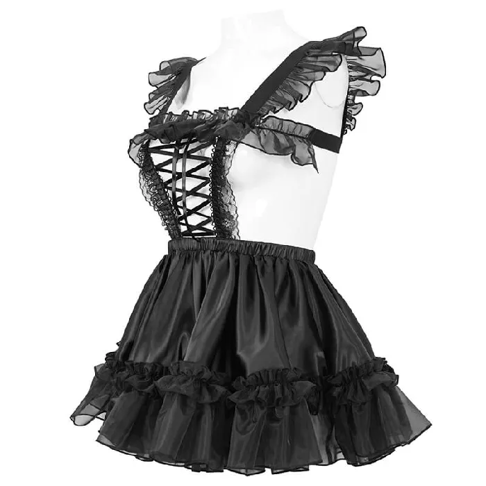 EVEs SECRETS Anal Seductive Hollow Out Lingerie Dress Black Gothic Dress