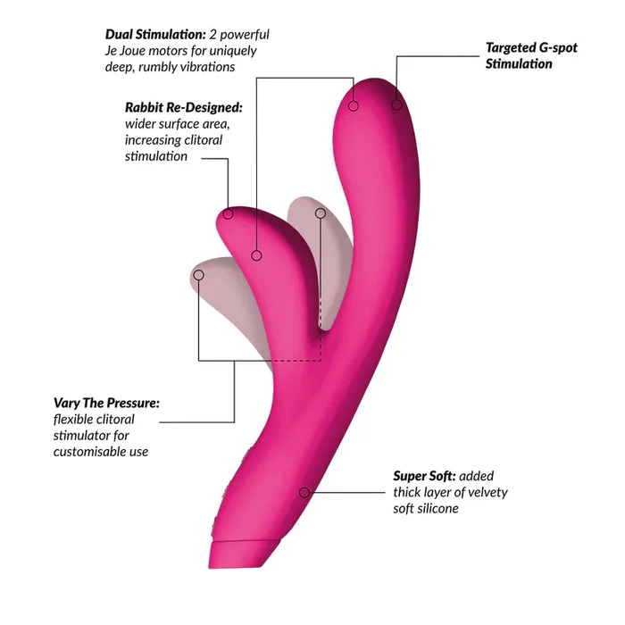 Je Joue Hera Rabbit Rechargeable Vibrator Purple Fuchsia Je Joue Vibrators
