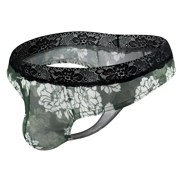 Male Sex Toys EVEs SECRETS Mens Sexy Lace Breathable TBack Underwear Male GString Flower Mesh Briefs Lingerie