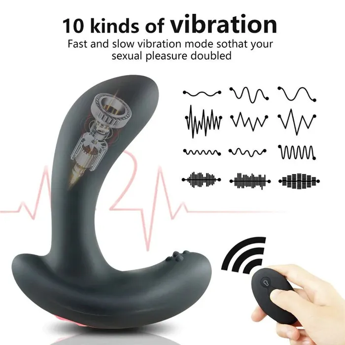 Male Sex Toys Lusty Age Remote Control Inflatable Anal Plug Vibrator Prostate Massager