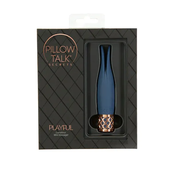 Pillow Talk Vibrators Pillow Talk Secrets PLAYFUL Luxurious Mini Clitoral Vibrator with Flickering Rabbit Ear Tips Blue