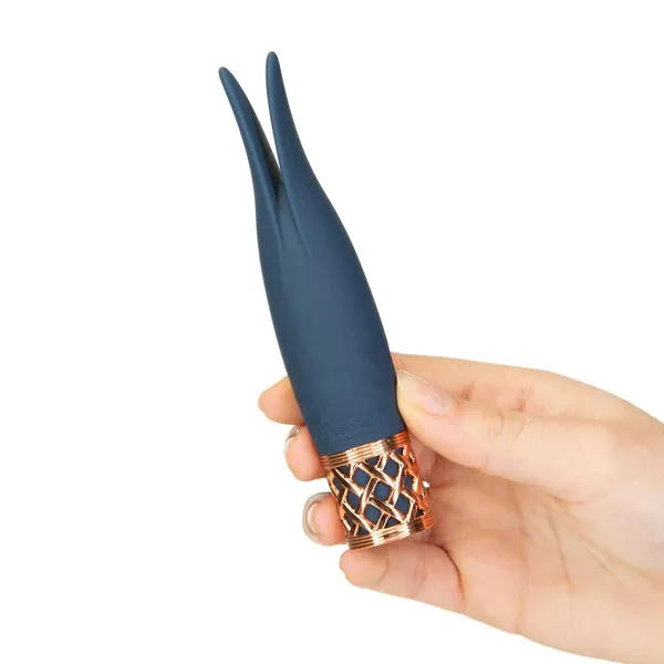 Pillow Talk Vibrators Pillow Talk Secrets PLAYFUL Luxurious Mini Clitoral Vibrator with Flickering Rabbit Ear Tips Blue