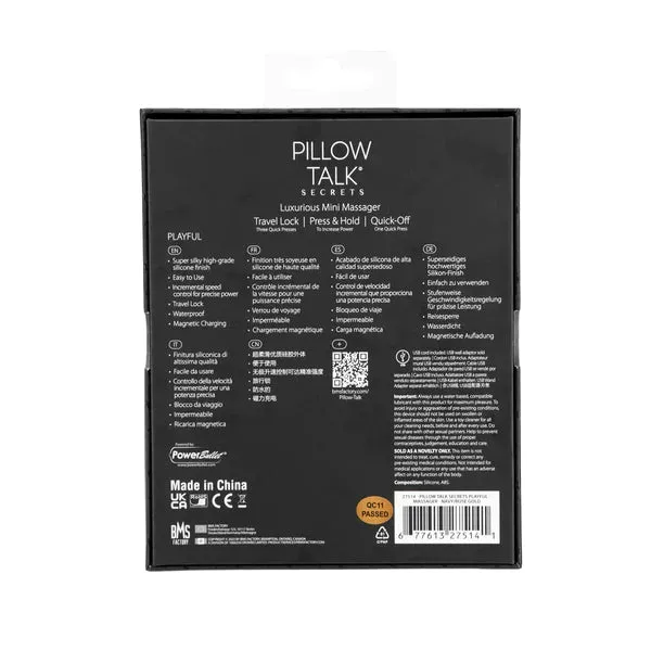 Pillow Talk Vibrators Pillow Talk Secrets PLAYFUL Luxurious Mini Clitoral Vibrator with Flickering Rabbit Ear Tips Blue