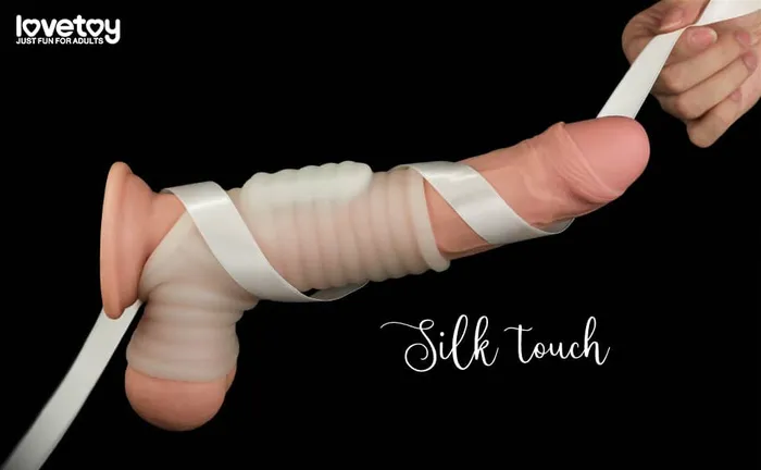 LOVETOY Male Sex Toys Vibrating Wave Knights Ring with Scrotum Sleeve