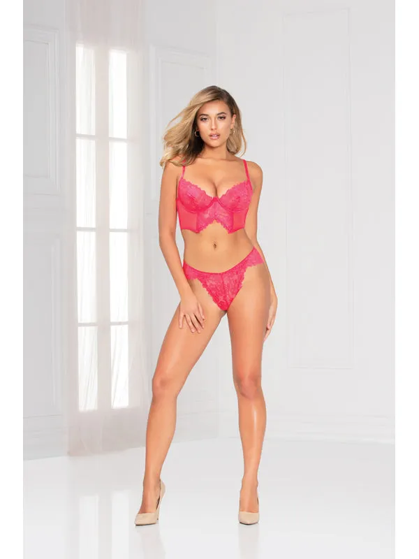 Vibrators Calvista Kiss and Tell Bra Set 11091 Neon Pink XL