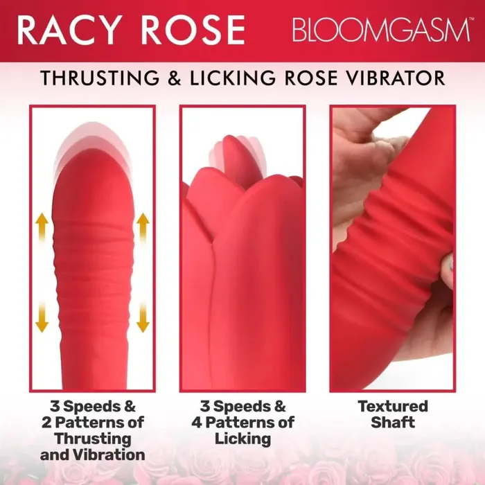 Bloomgasm Vibrators Bloomgasm Racy Rose Thrusting And Licking Rose Vibrator