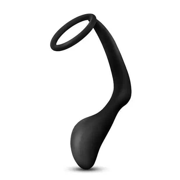 Blush Anal Adventures Platinum Silicone Cock Ring Plug Blush Male Sex Toys
