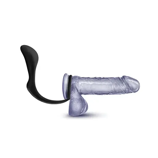 Blush Anal Adventures Platinum Silicone Cock Ring Plug Blush Male Sex Toys
