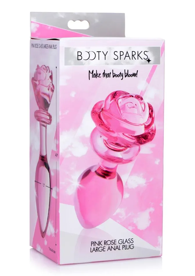 Booty Sparks Anal Booty Sparks Pink Rose Glass Anal Plug Booty Sparks Anal Booty Sparks Pink Rose Glass Anal Plug