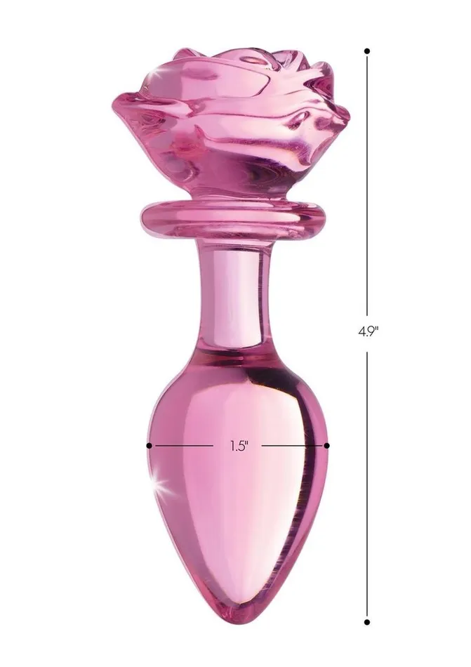 Booty Sparks Anal Booty Sparks Pink Rose Glass Anal Plug Booty Sparks Anal Booty Sparks Pink Rose Glass Anal Plug
