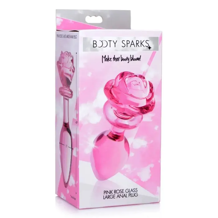 Booty Sparks Anal Booty Sparks Pink Rose Glass Anal Plug Booty Sparks Anal Booty Sparks Pink Rose Glass Anal Plug