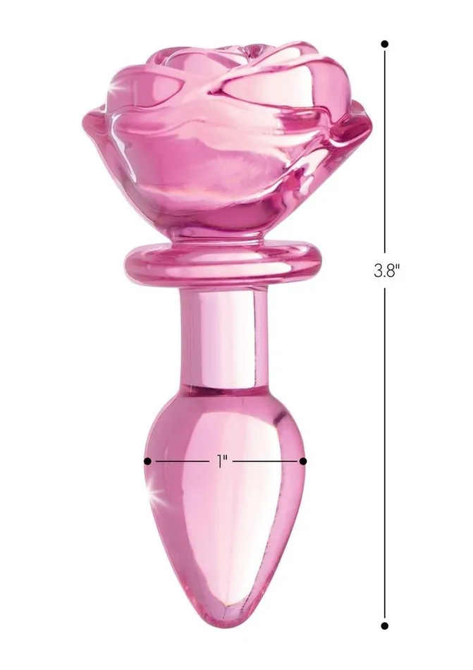 Booty Sparks Anal Booty Sparks Pink Rose Glass Anal Plug Booty Sparks Anal Booty Sparks Pink Rose Glass Anal Plug