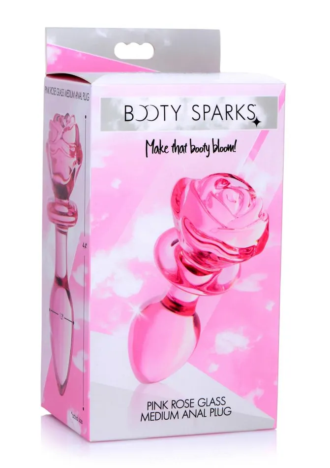 Booty Sparks Anal Booty Sparks Pink Rose Glass Anal Plug Booty Sparks Anal Booty Sparks Pink Rose Glass Anal Plug