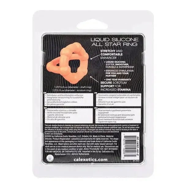CalExotics Male Sex Toys Alpha Liquid Silicone All Star Ring Orange CalExotics Male Sex Toys Alpha Liquid Silicone All Star Ring Orange