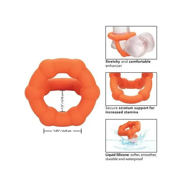 CalExotics Male Sex Toys Alpha Liquid Silicone All Star Ring Orange CalExotics Male Sex Toys Alpha Liquid Silicone All Star Ring Orange
