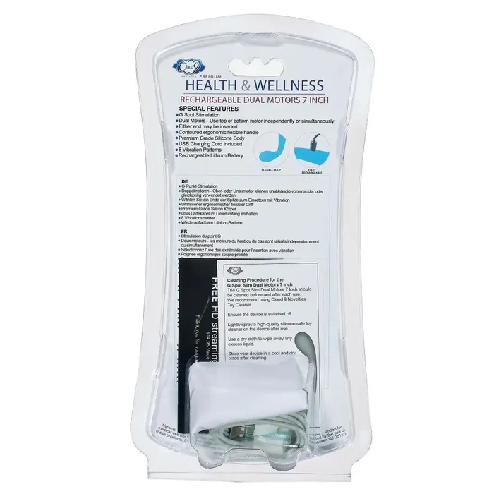 Cloud 9 Health Wellness Rechargeable Gspot Slim 7in Dual Motors Aqua Blue Cloud 9 Novelties Vibrators Cloud 9 Health Wellness Rechargeable Gspot Slim 7in Dual Motors Aqua Blue Cloud 9 Novelties Vibrators