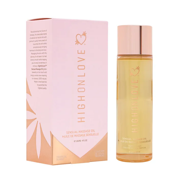 Couples High On Love Sensual Massage Oil Tropical Sunset 120 ml 4 oz High On Love