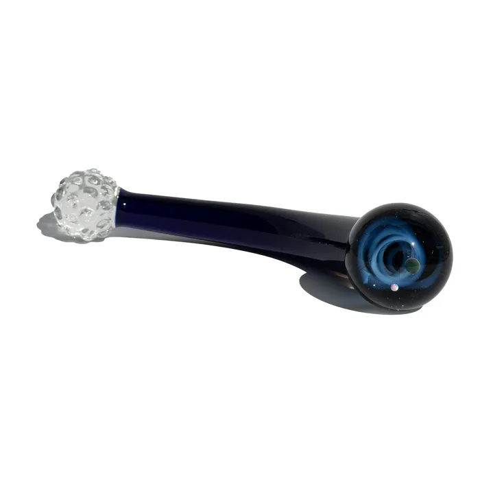 Crystal Delights Vibrators Galaxy Cobalt Curve with Galaxy Marble