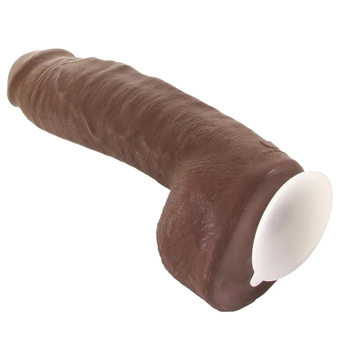 Doc Johnson Female Sex Toys The Realistic Hung 12 Inch Cock with Balls in Chocolate