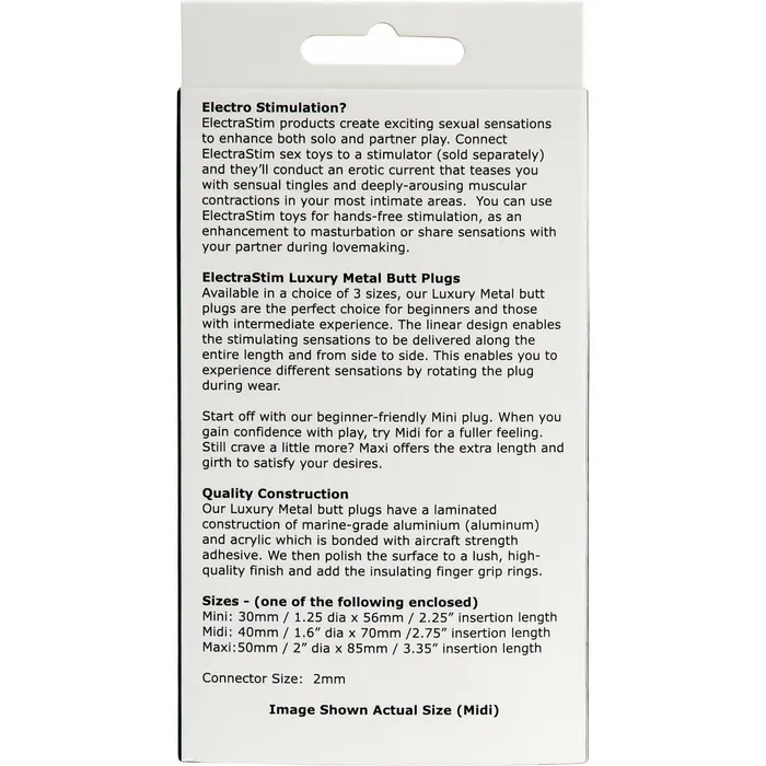 ElectraStim Midi ElectroSex Butt Plug ElectraStim Anal
