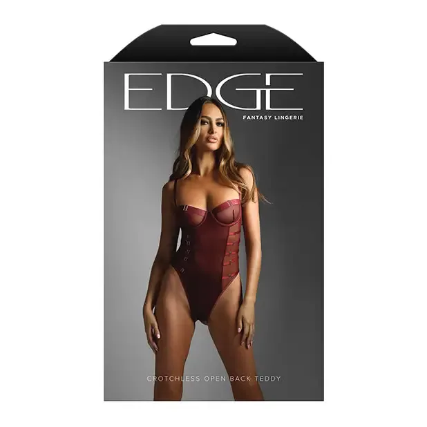 Fantasy Lingerie Vibrators Edge Crotchless Underwire Mesh Teddy w Strappy Open Back Wine Fantasy Lingerie Vibrators Edge Crotchless Underwire Mesh Teddy w Strappy Open Back Wine