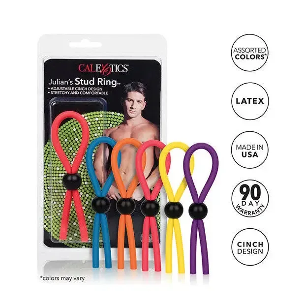 Julians Stud Ring Assorted Colors CalExotics Male Sex Toys Julians Stud Ring Assorted Colors CalExotics Male Sex Toys