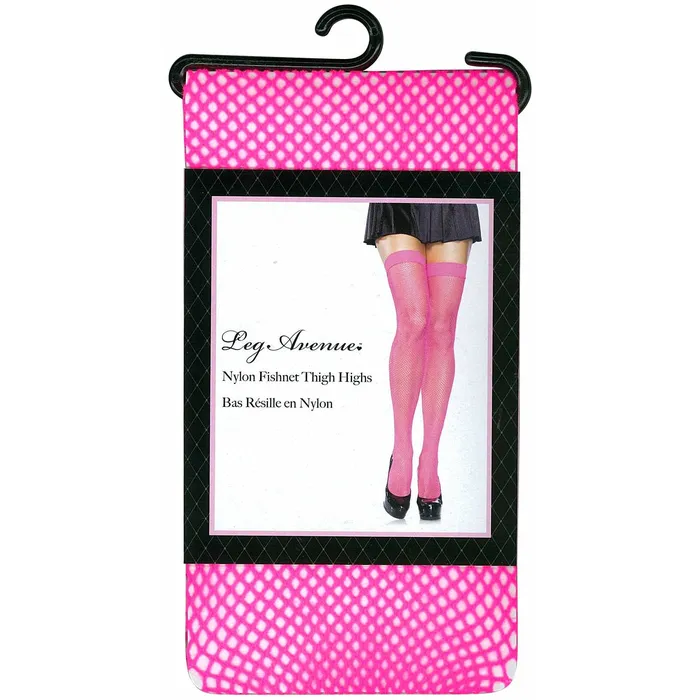 Leg Avenue Nylon Fishnet Thigh Highs Pink OS Leg Avenue Vibrators