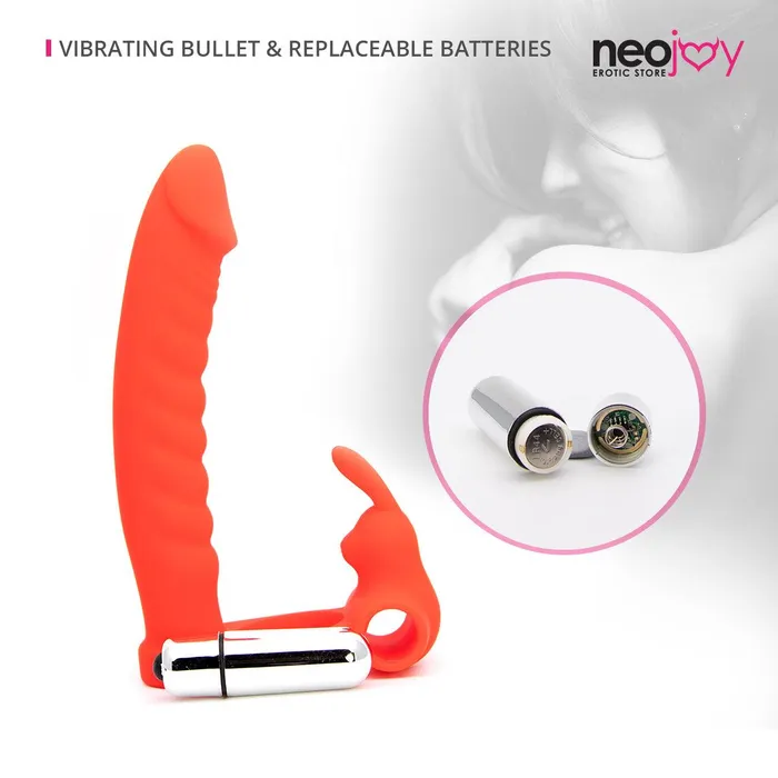 Neojoy Vibrators Neojoy Rabbit Shaft Ring Silicone 145cm Red