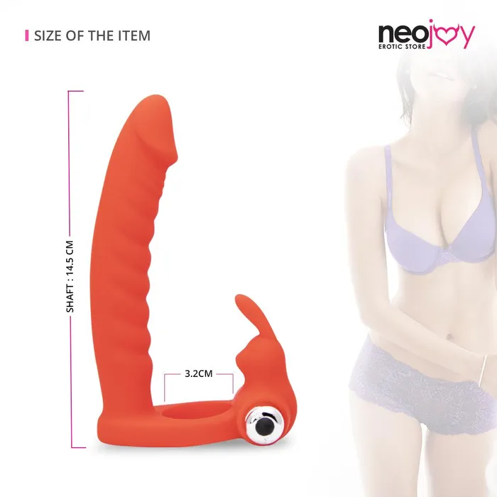 Neojoy Vibrators Neojoy Rabbit Shaft Ring Silicone 145cm Red