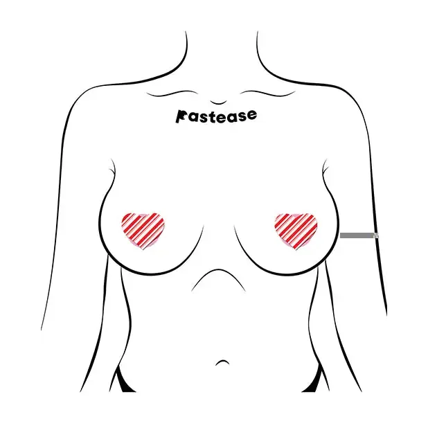 Pastease Premium Holiday Petites Candy Cane Heart Redwhite Os Pastease Vibrators