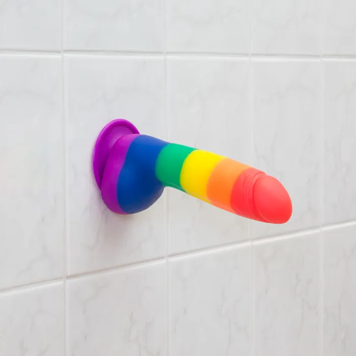 Pure Love Rainbow Silicone Dildo With Suction Base 8 In PL Female Sex Toys