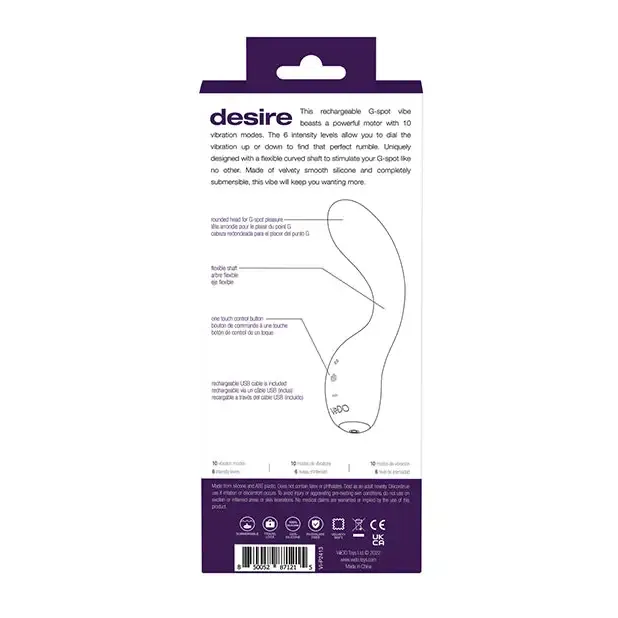 Savvy Co Vibrators VeDO Desire Rechargeable GSpot Vibe Purple
