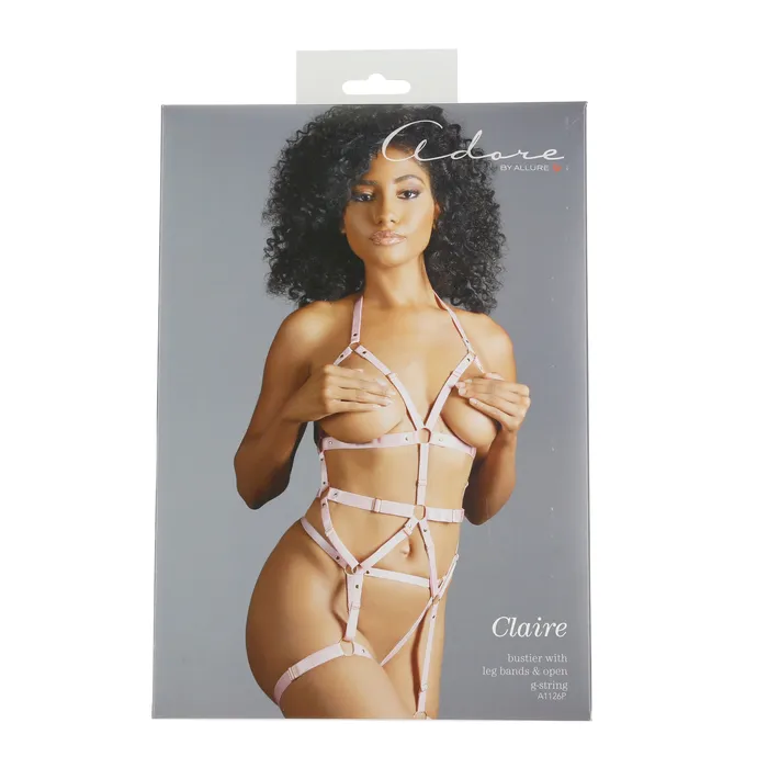 Vibrators Allure Adore By Allure Claire Bustier With Leg Bands And Open GString Pink OS Vibrators Allure Adore By Allure Claire Bustier With Leg Bands And Open GString Pink OS