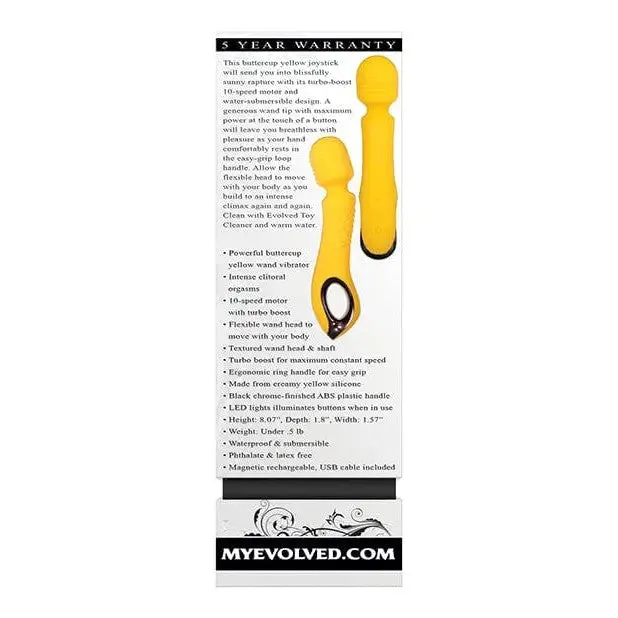 Vibrators Evolved Evolved Buttercup Waterproof Wand with Turbo Mode