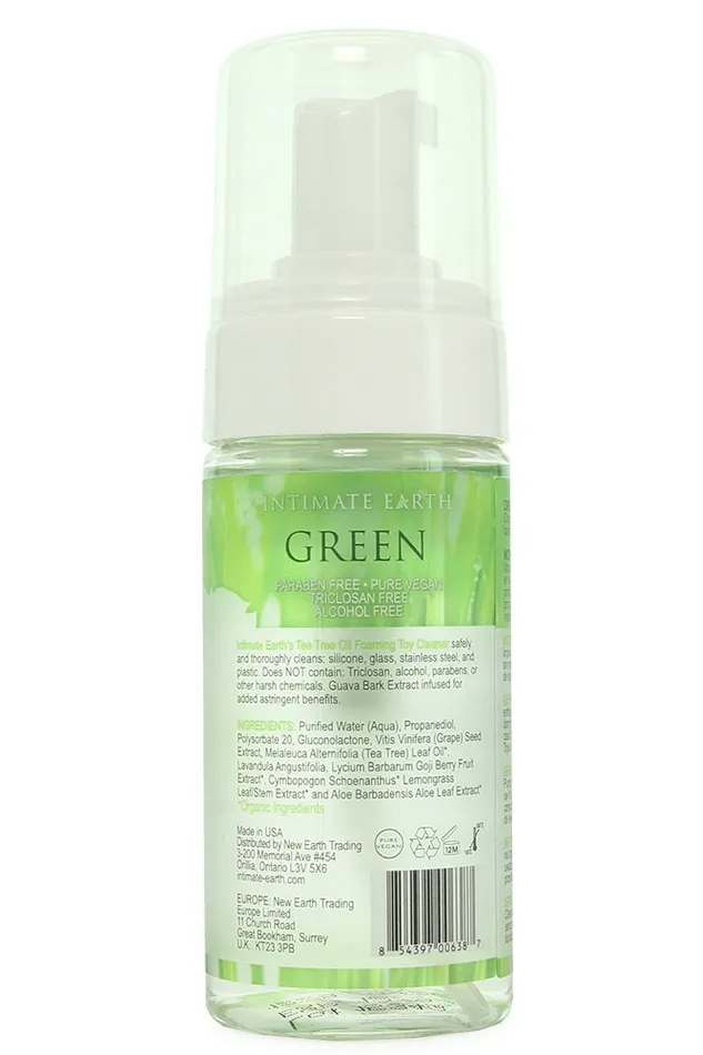 Vibrators Intimate Earth Green Foaming Toy Cleaner in 34oz100ml Vibrators Intimate Earth Green Foaming Toy Cleaner in 34oz100ml