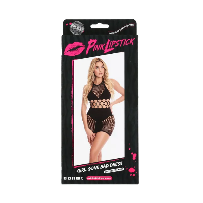 Vibrators Pink Lipstick Pink Lipstick Girl Gone Bad Dress Black OS
