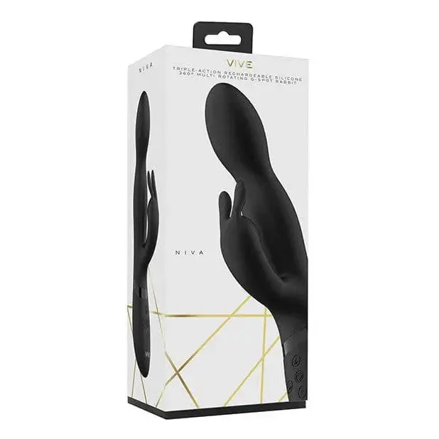 Vibrators Shots America Shots Vive Niva Rotating Rabbit Black