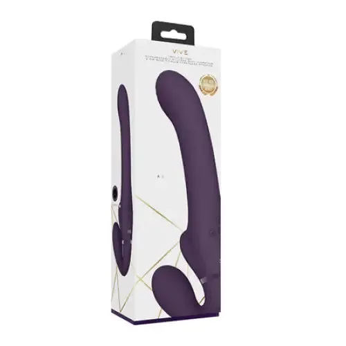 Vibrators VIVE AI Rechargeable Dual Vibrating Air Wave Tickler Silicone Strapless Strapon Purple SHOTS AMERICA Vibrators VIVE AI Rechargeable Dual Vibrating Air Wave Tickler Silicone Strapless Strapon Purple SHOTS AMERICA
