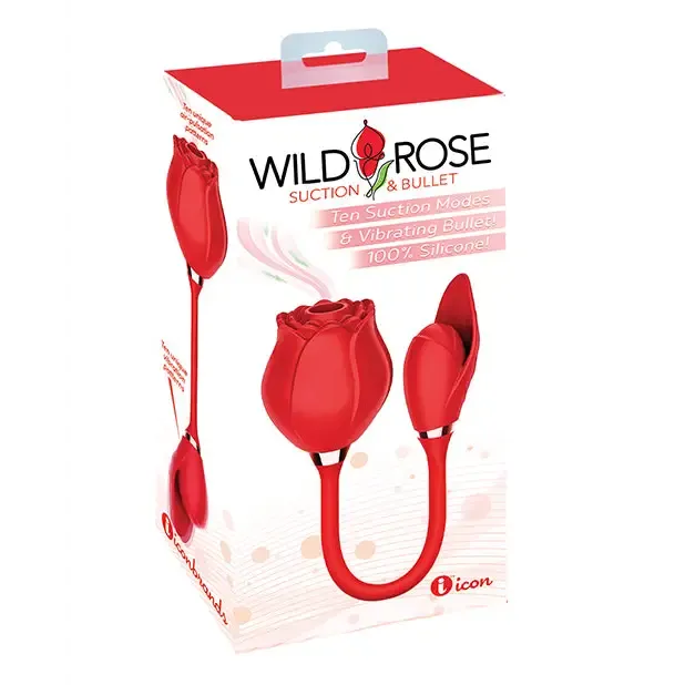 Vibrators Wild Rose Bullet Vibrator Red Icon Brands INC