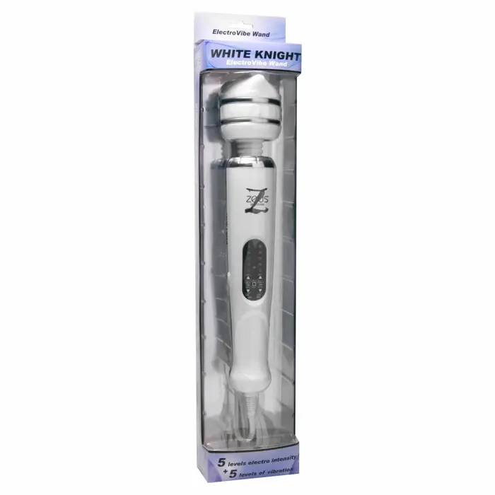Vibrators Zeus Electrosex Zeus White Knight 10 Mode Electro Vibe Wand