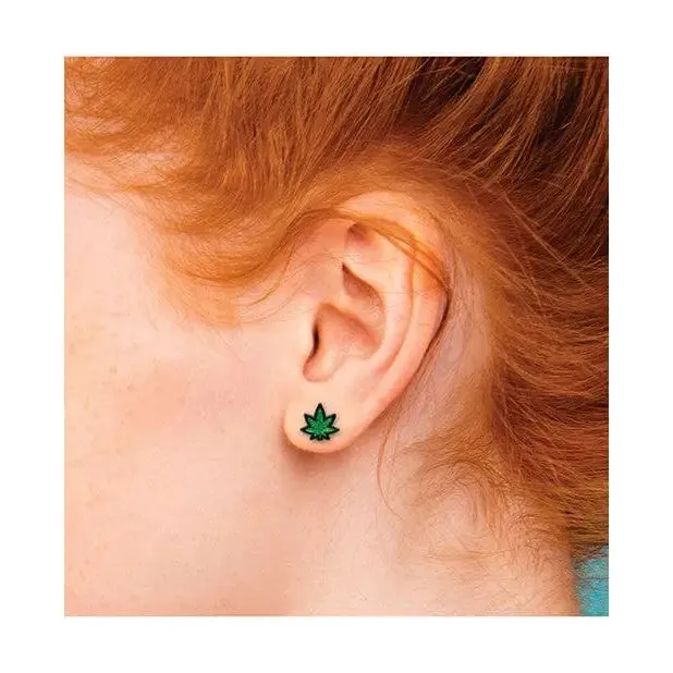 WoodRocket Vibrators Wood Rocket Herb Earrings Green WoodRocket Vibrators Wood Rocket Herb Earrings Green
