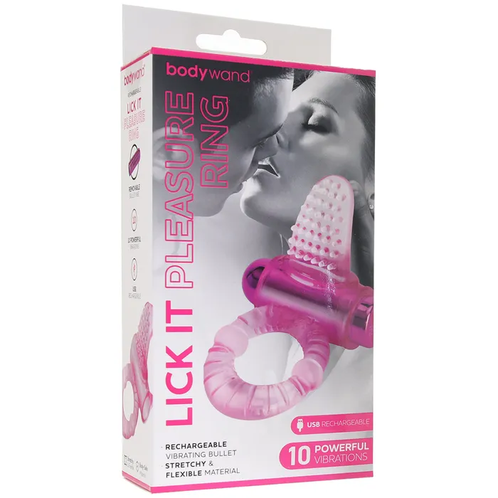 XGen Vibrators BodyWand Rechargeable Lick It Pleasure Ring in Pink