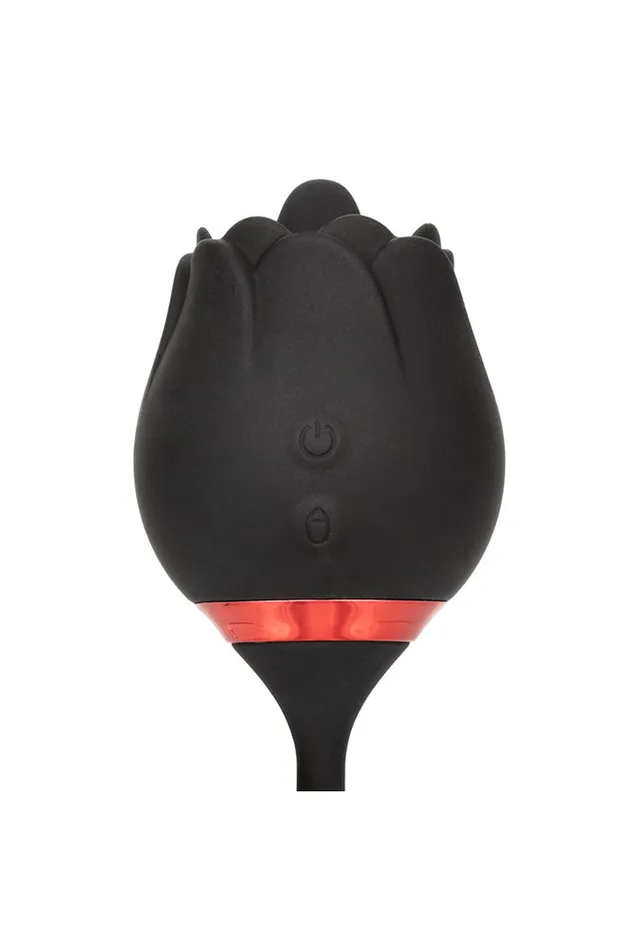 Cal Exotics Cal Exotics French Kiss Elite Lover Flickering and Rotating Vibrator Black Vibrators