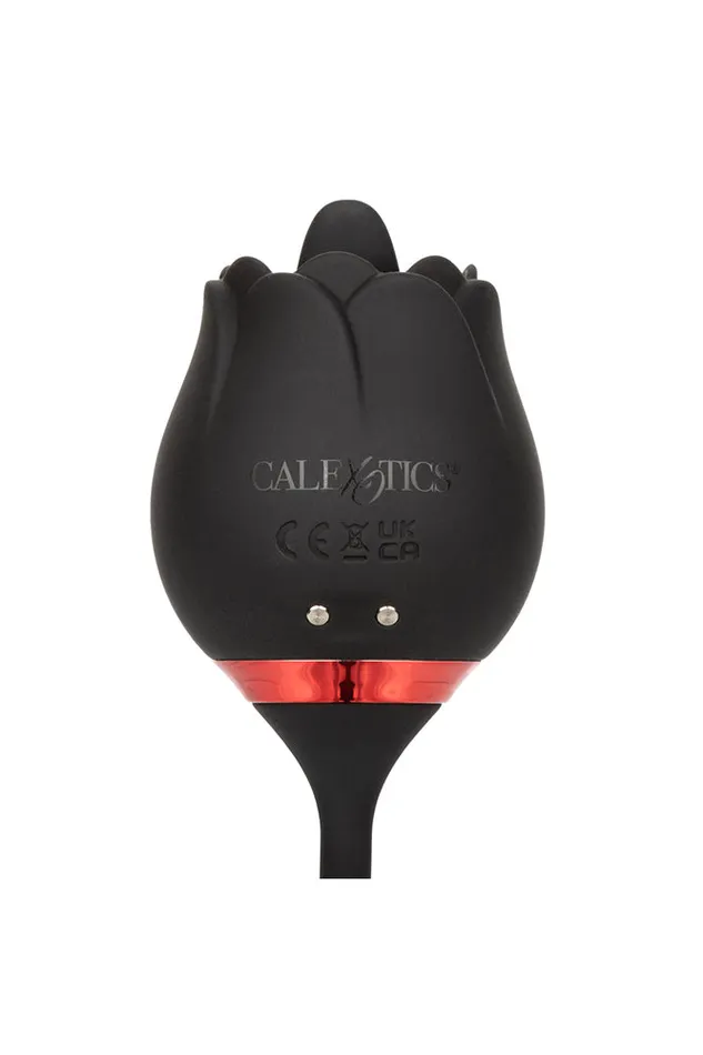 Cal Exotics Cal Exotics French Kiss Elite Lover Flickering and Rotating Vibrator Black Vibrators