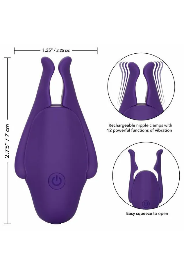 Cal Exotics Nipple Play Rechargeable Nipplettes Purple Cal Exotics Vibrators