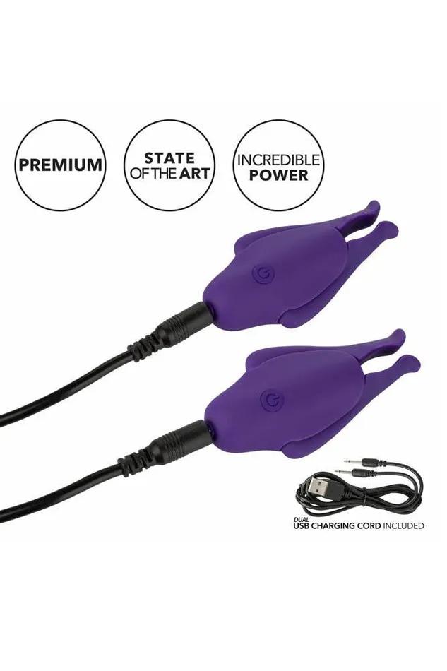 Cal Exotics Nipple Play Rechargeable Nipplettes Purple Cal Exotics Vibrators